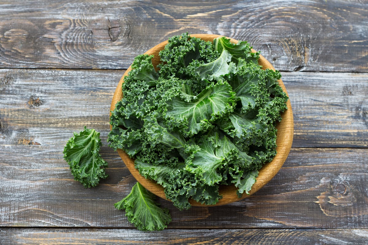 Basket of curly kale