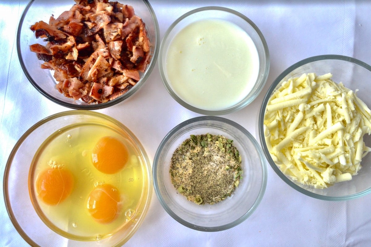 keto bacon and cheese quiche ingredients