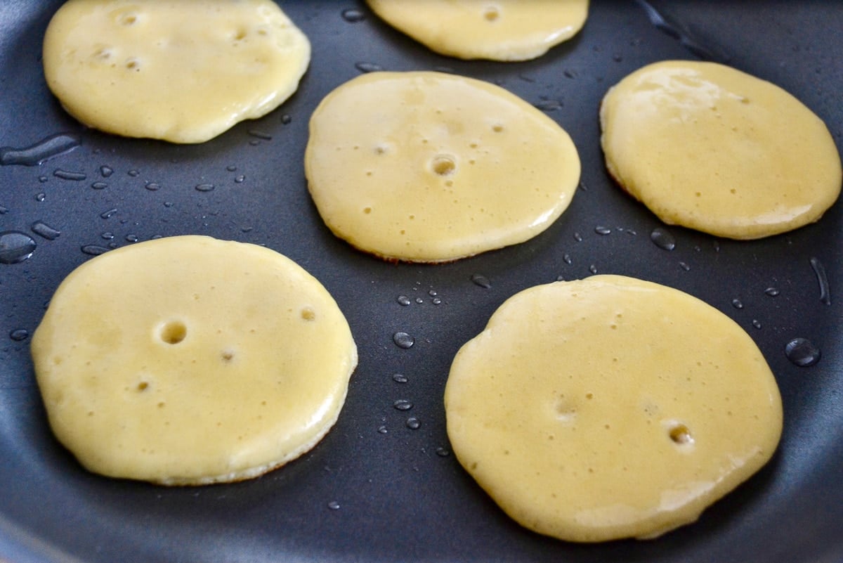Cooking keto protein pancakes