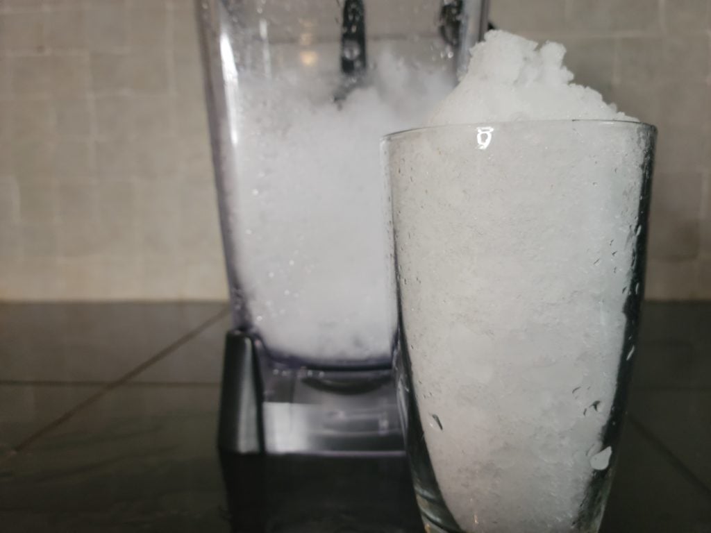 Enough crushed ice from the Ninja BL610 to fill 6 12oz glasses