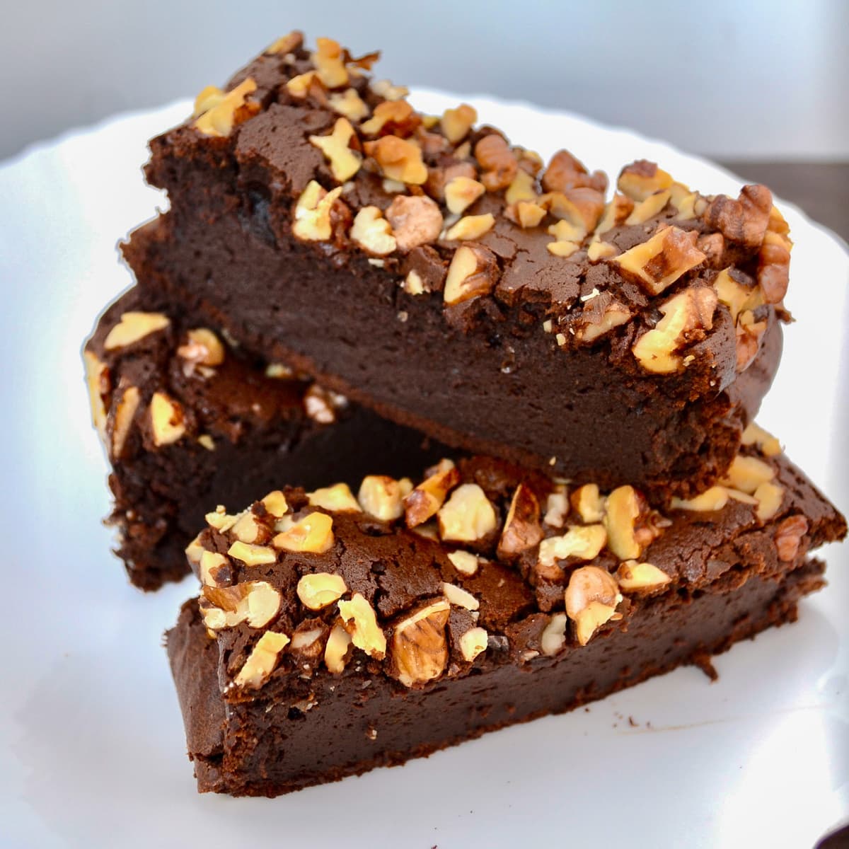 Keto Sugar-Free Brownies served