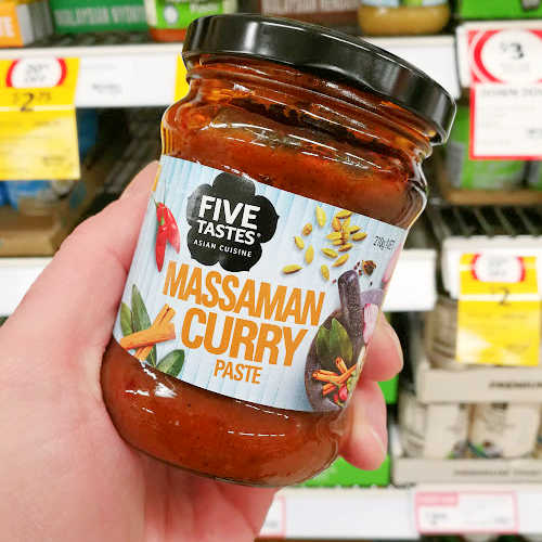 Holding a Jar of Massaman Curry Paste