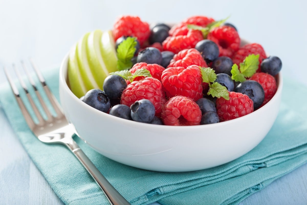 Apples, Rasberries and Blueberries