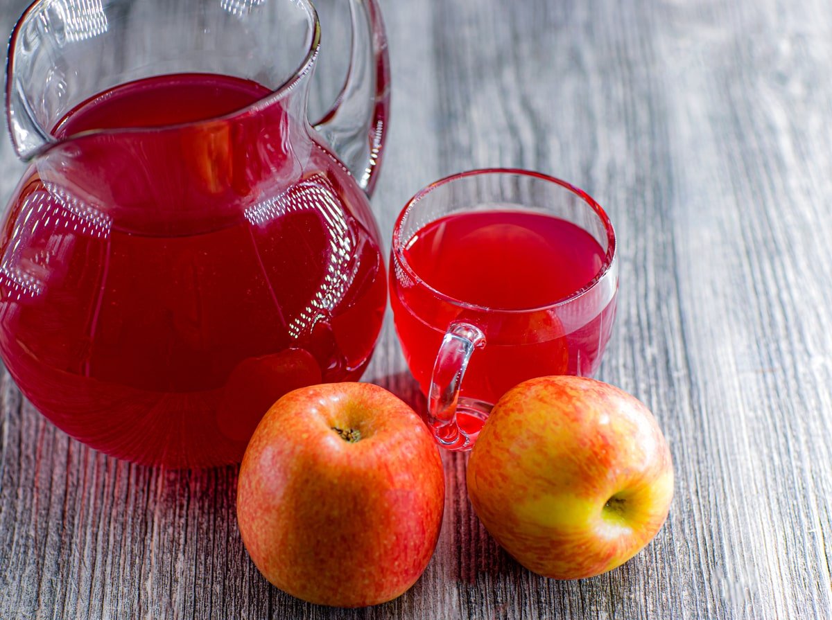 Freshly Squeezed Apple Juice in a Pitcher