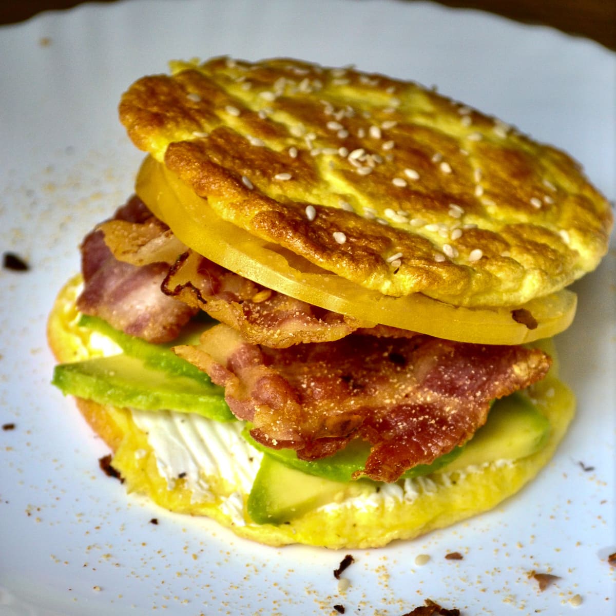 Keto Breakfast Cloud Bread served