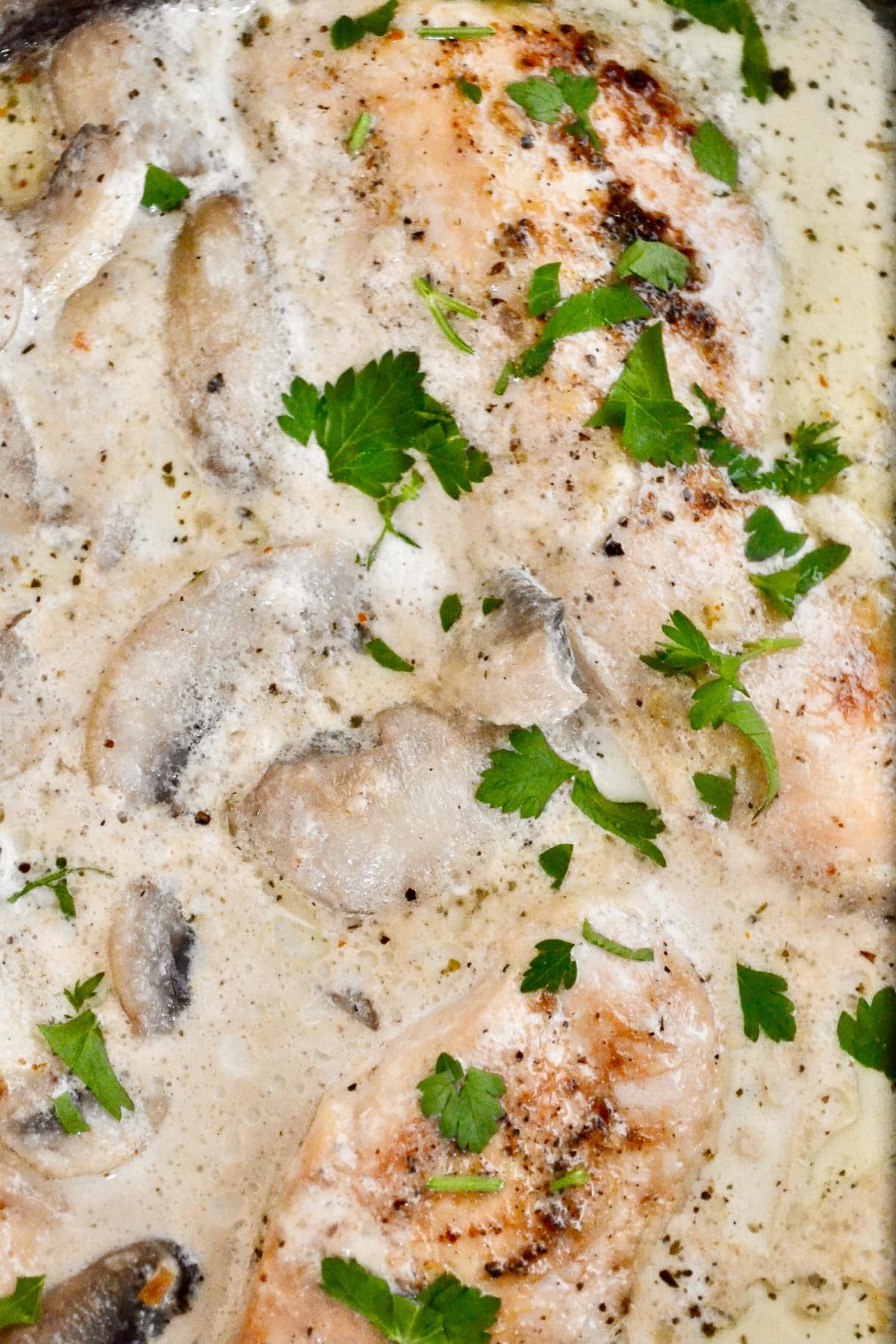 Keto Creamy Mushroom Chicken cooked