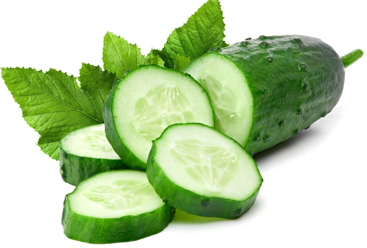 Cucumber,And,Slices,Isolated,On,A,White,Background