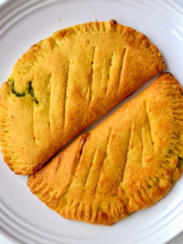 keto Spinach and Cream Cheese Calzone served