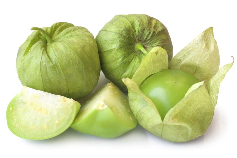 Fresh tomatillos on an isolated background