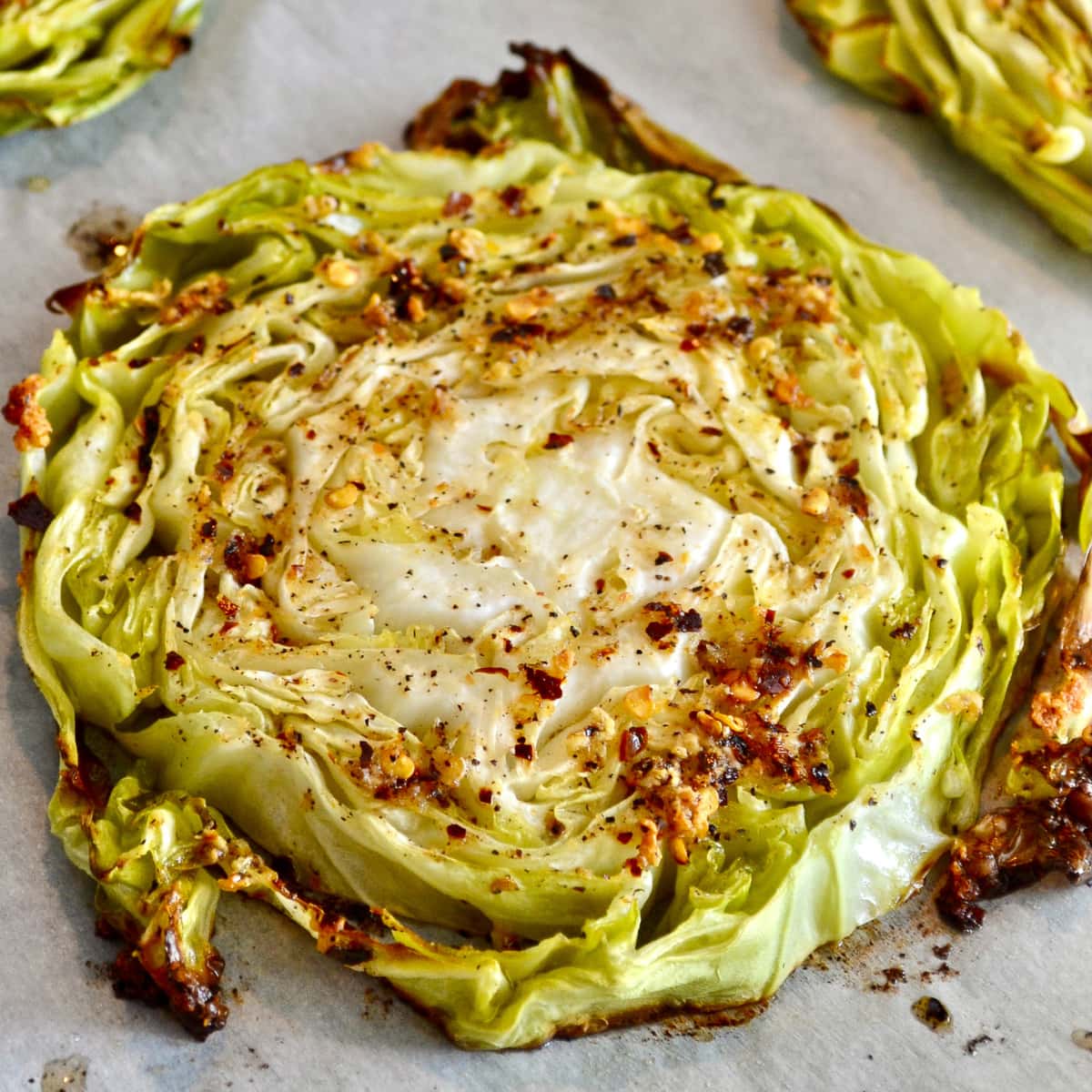 Keto Roasted Cabbage Steaks cooked