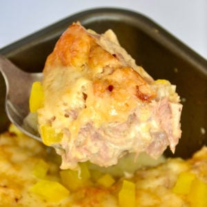 Keto Tuna Casserole on spoon