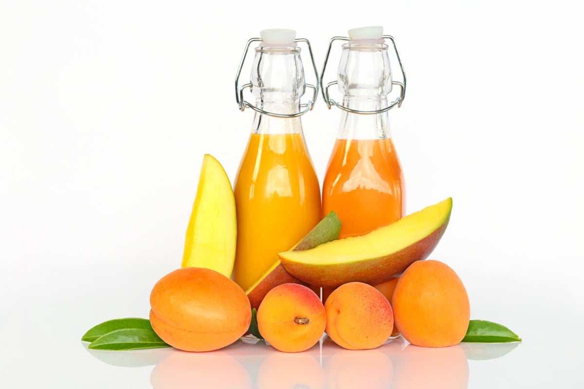 Smoothies,Of,Apricots,And,Mangoes.,Orange,And,Yellow,Smoothies,In