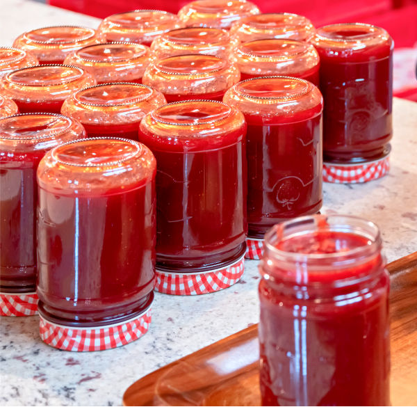 Fillled jam jars