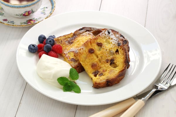 Slices of toasted panettone