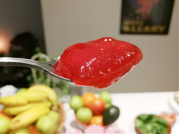 Spoonful of strawberry jam