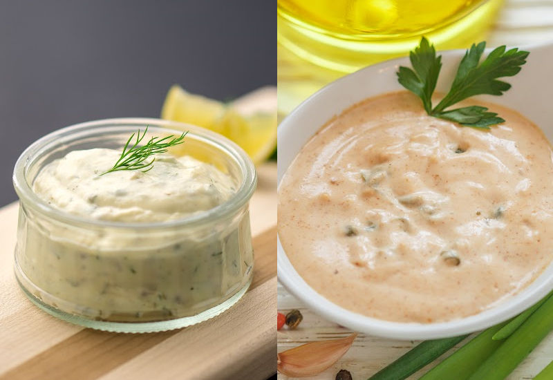 Tartar sauce next to remoulade