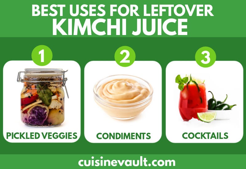 Uses for leftover kimchi juice infographic