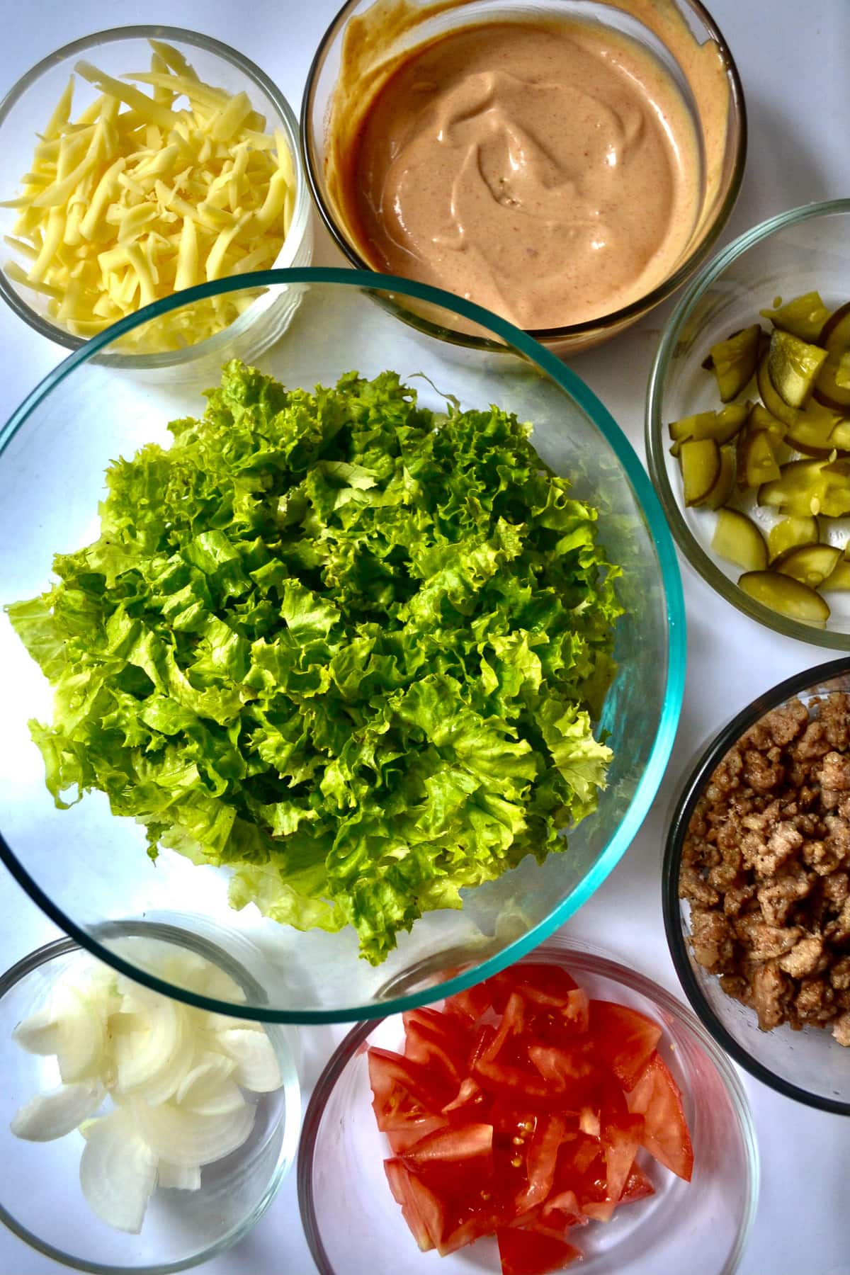 Keto Big Mac Salad ingredients