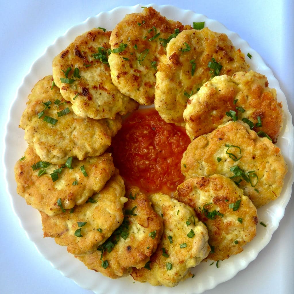 Keto Cheesy Chicken Fritters With Almond Flour Tastylicious