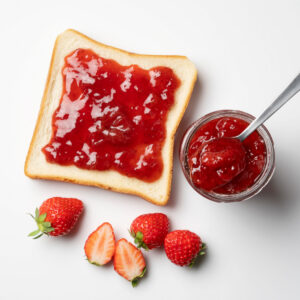 strawberry jam on bread