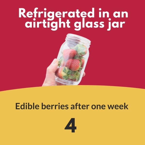 Refrigerated in a glass jar