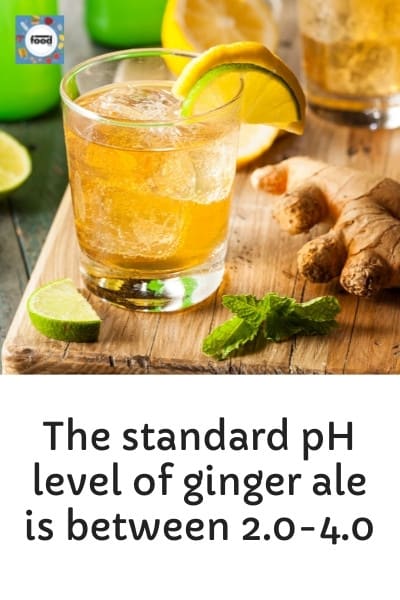 The standard pH level of ginger ale is between 2.0-4.0