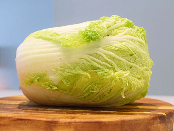 Whole napa cabbage on board