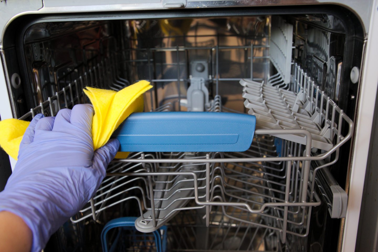 Cleaning Open Dishwasher