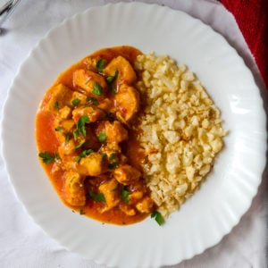 Keto Instant Pot Chicken Curry served