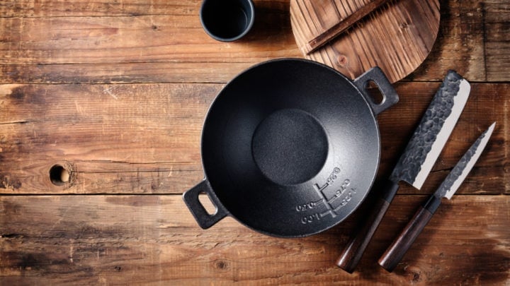 small non stick cast iron mini wok