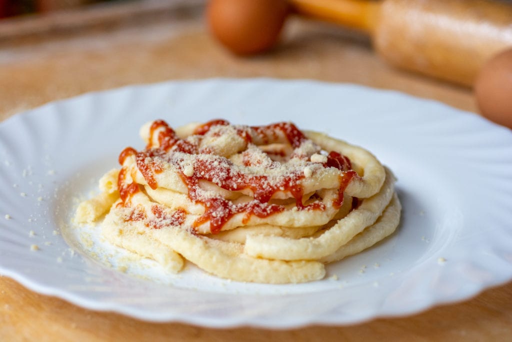 keto egg noodles with sauce