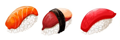 3 types of nigiri