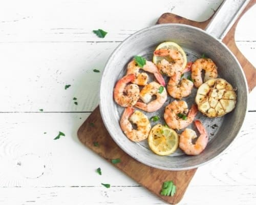 Roasted Shrimps On Pan