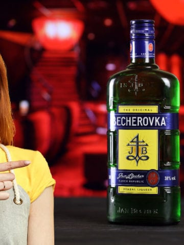 Beckerovka on a bar next to a bartender
