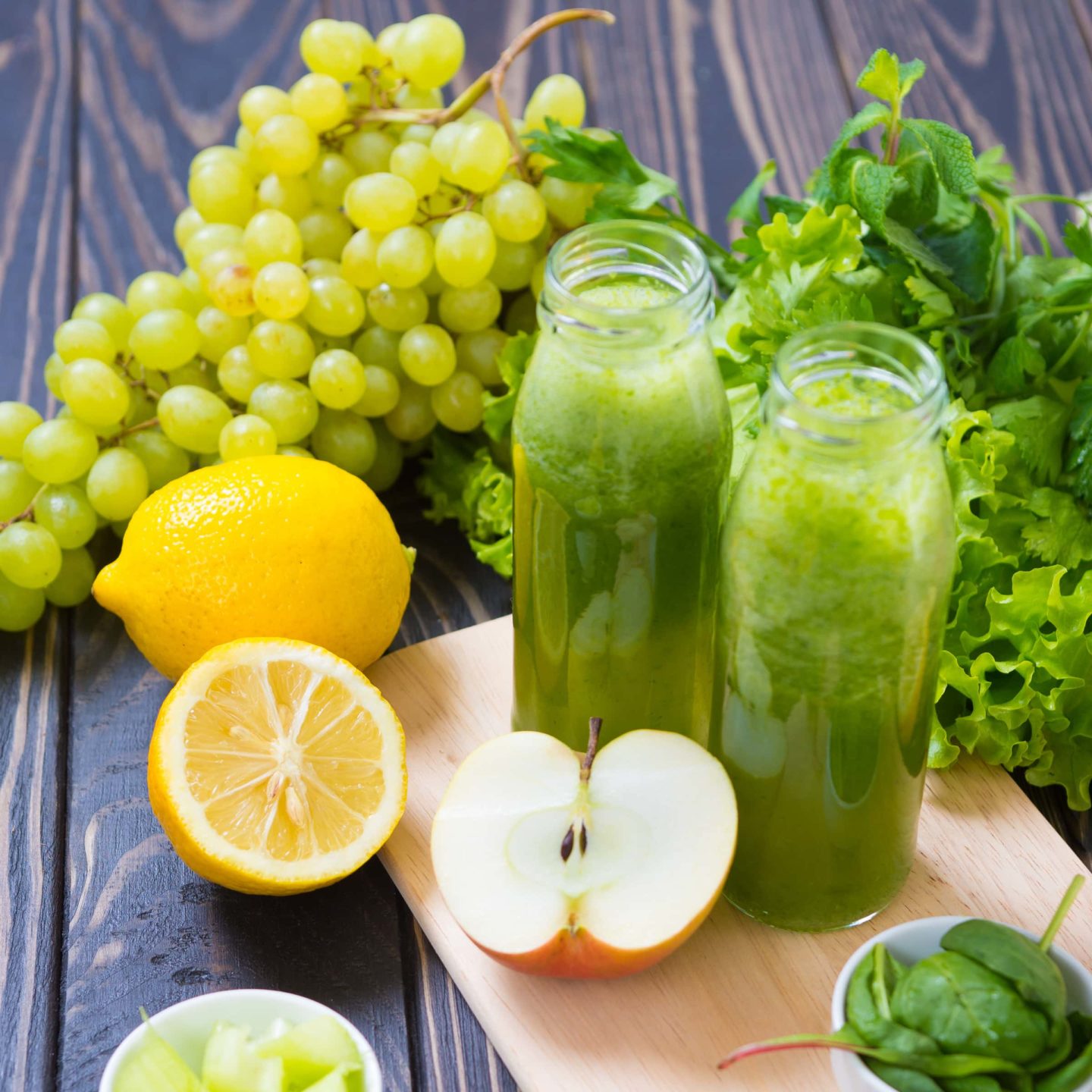 Celery Apple Grapes Lemon Mint