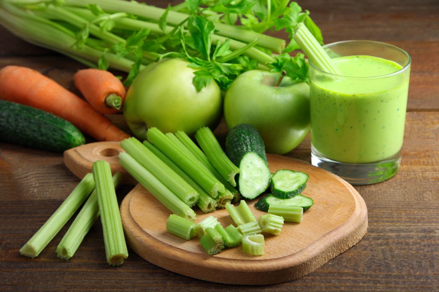 Celery Juice With Cucumber Apple Carrots