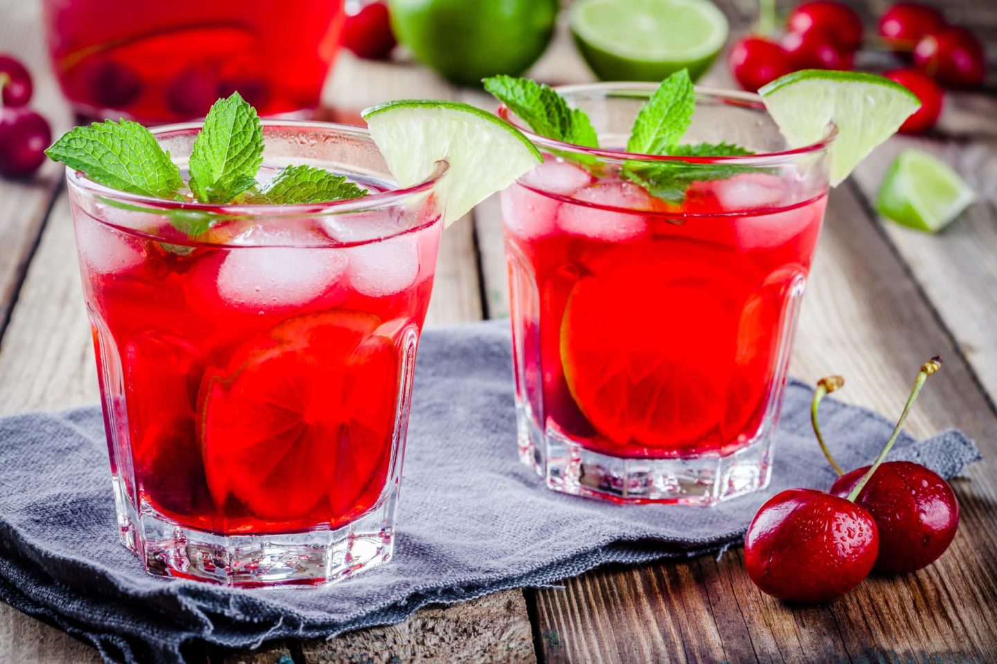 Cherry Lemonade With Mint