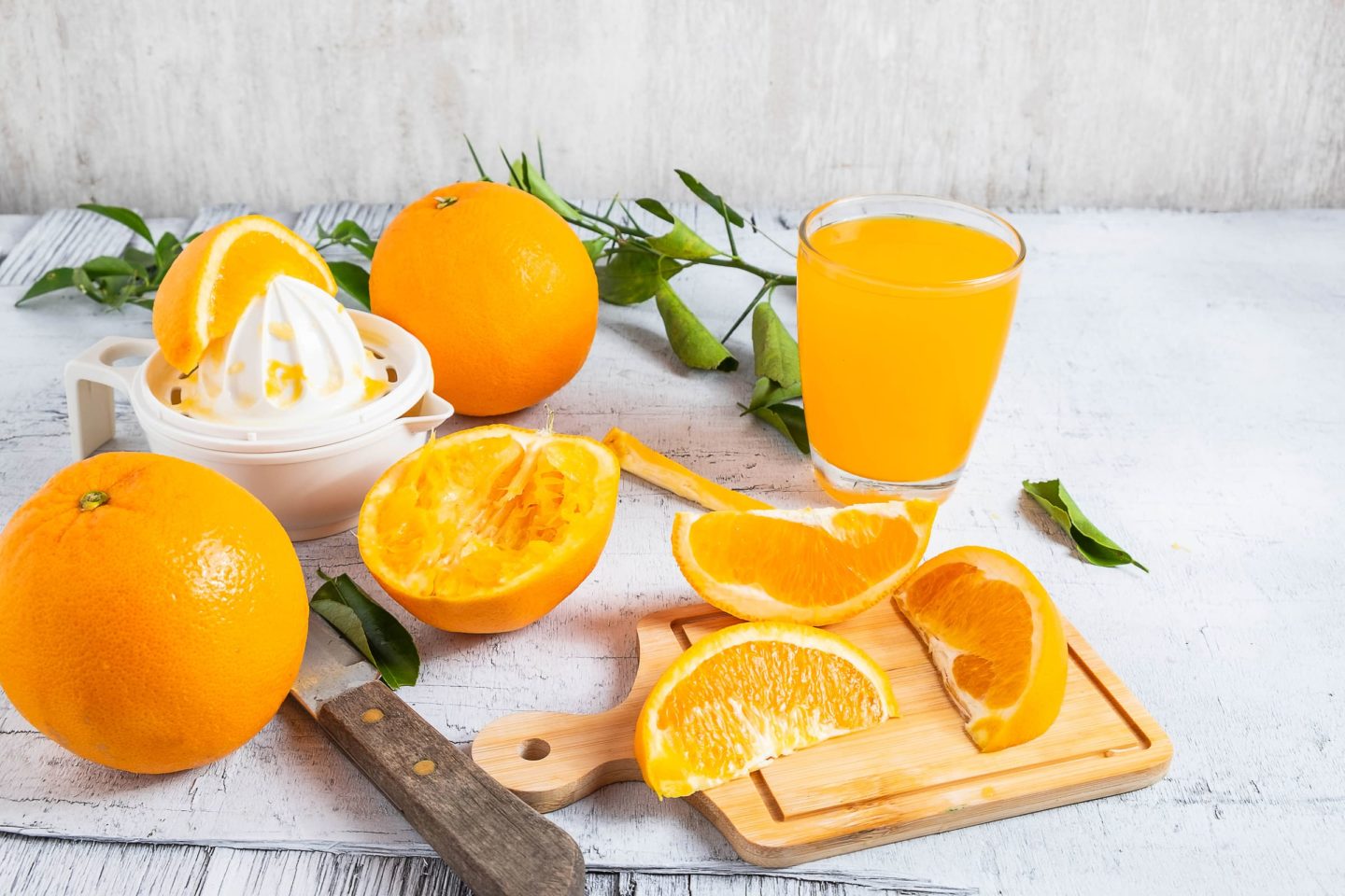 Freshly Squeezed Orange In A Glass