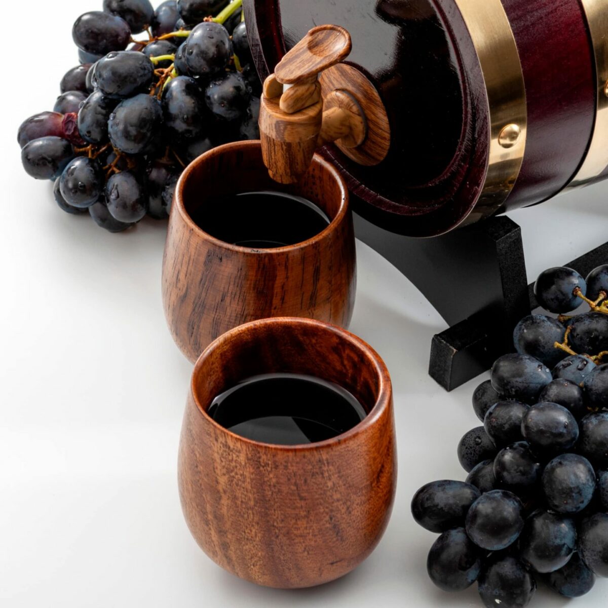 grape juice from wooden barrel