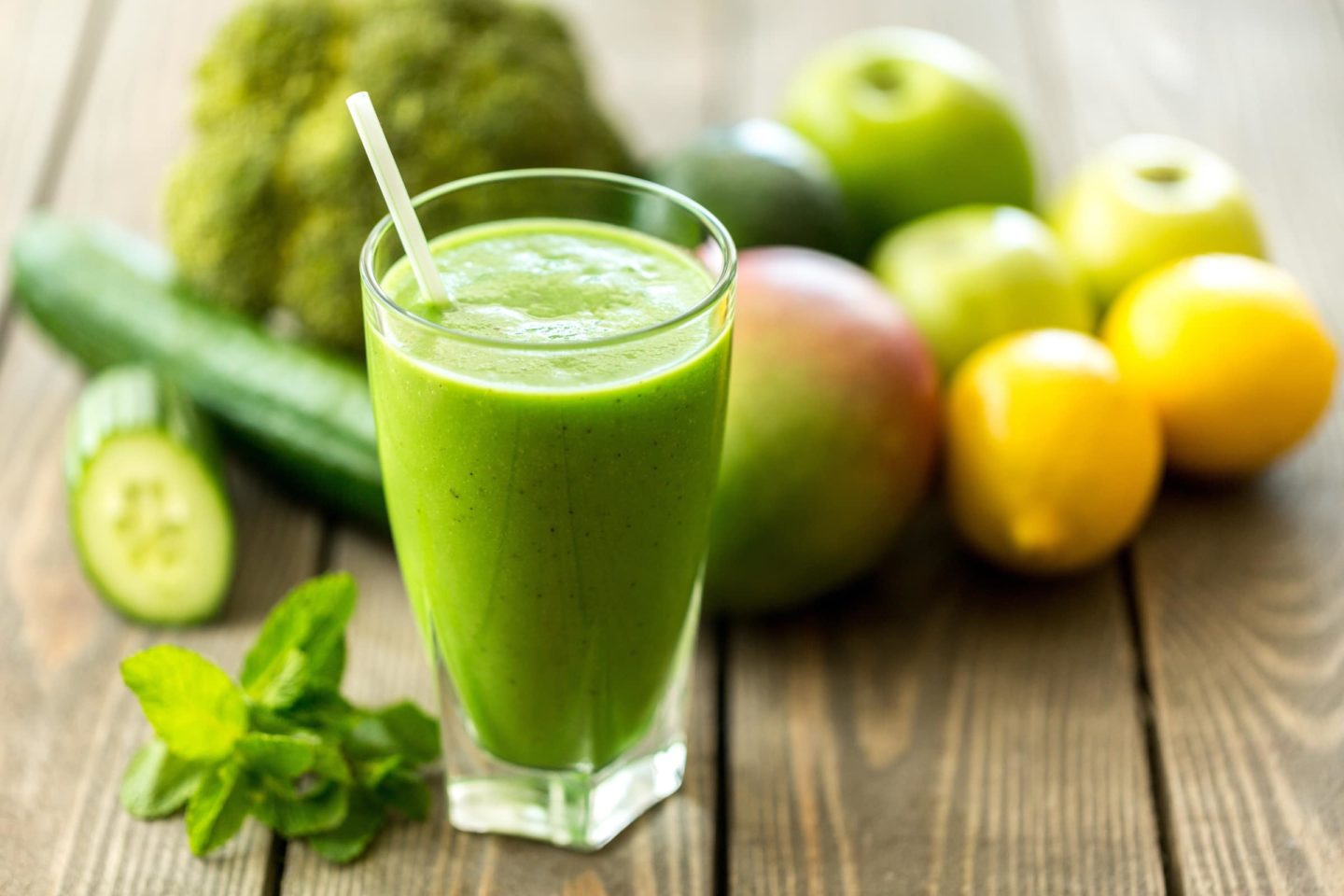 green juice from fruits and veggies