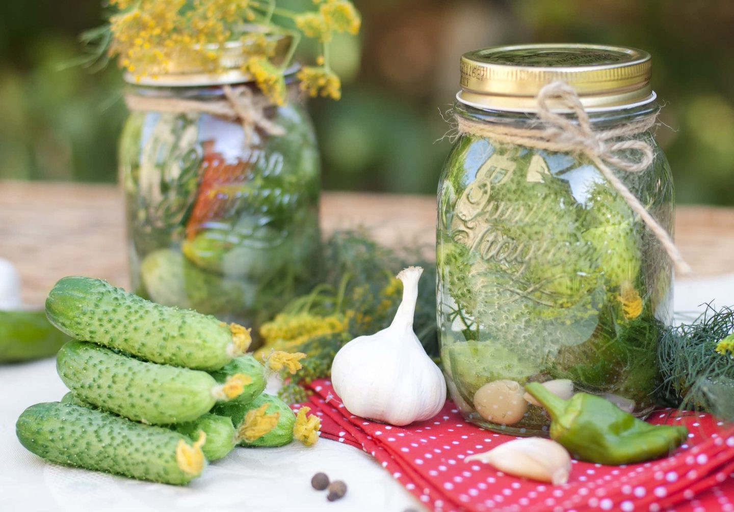 homemade pickles in jars