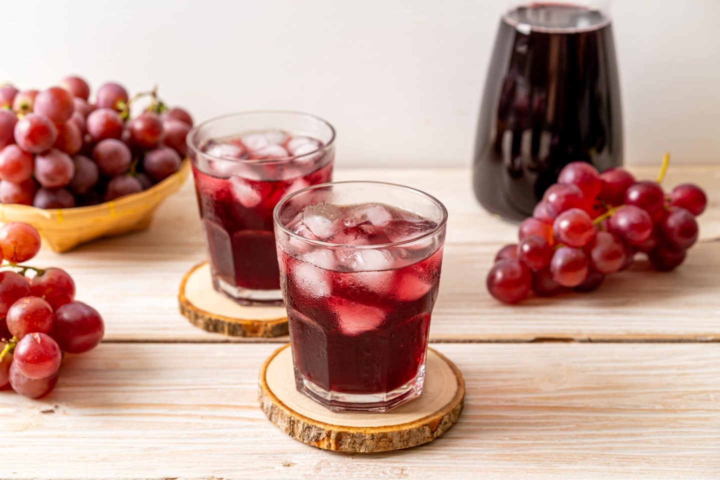 Iced Grape Juice With Fresh Grapes