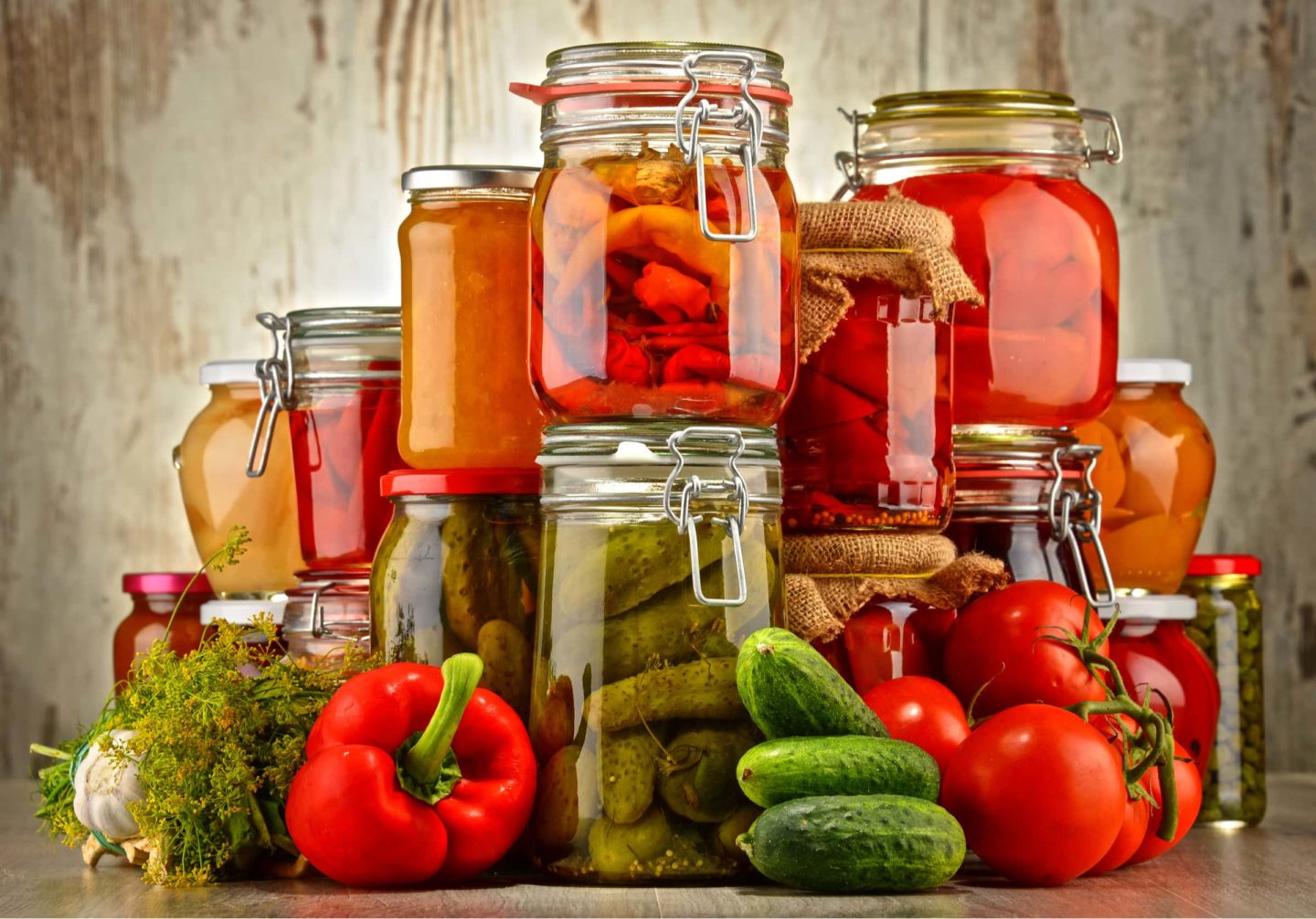 Jars Of Pickled Vegetables