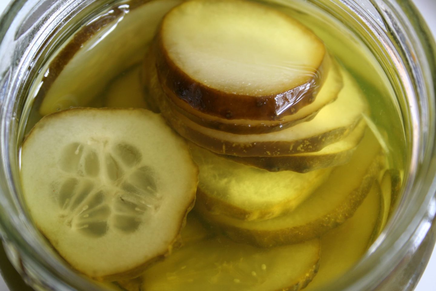 pickles preserved in brine or vinegar