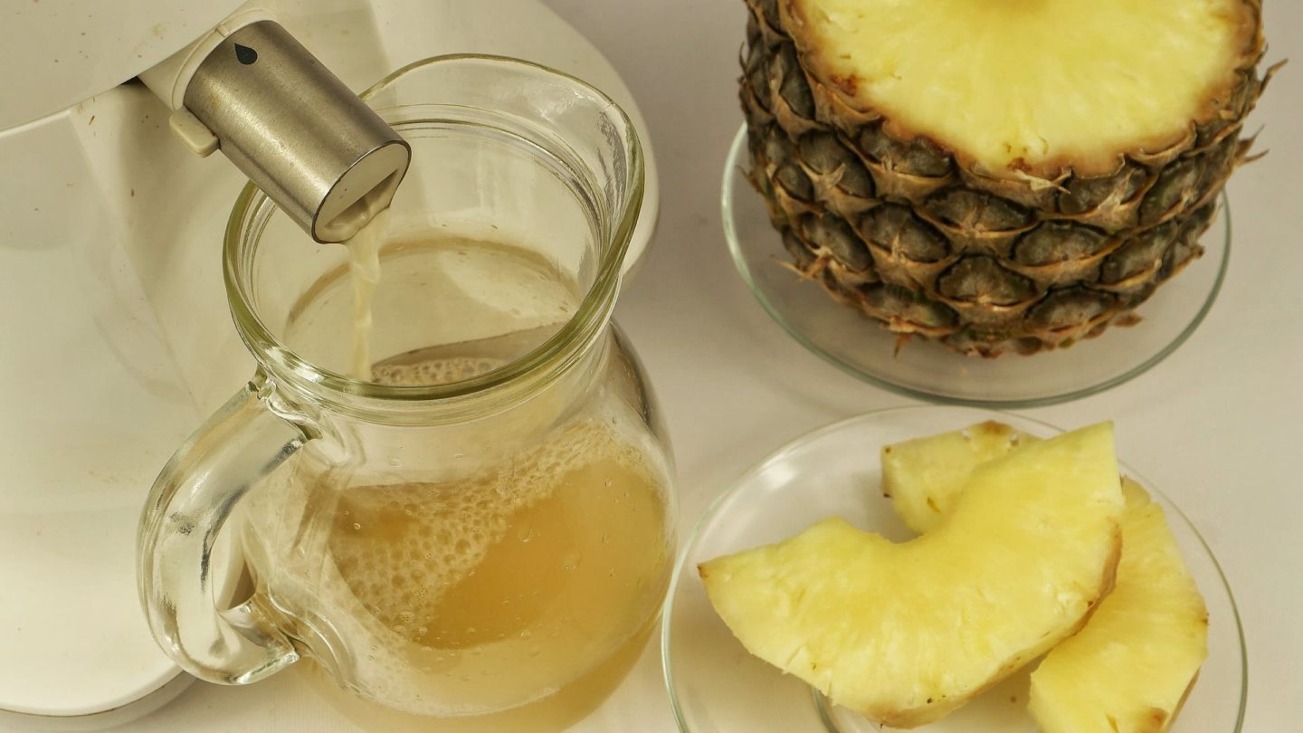 pineapple juice fresh from a juicer