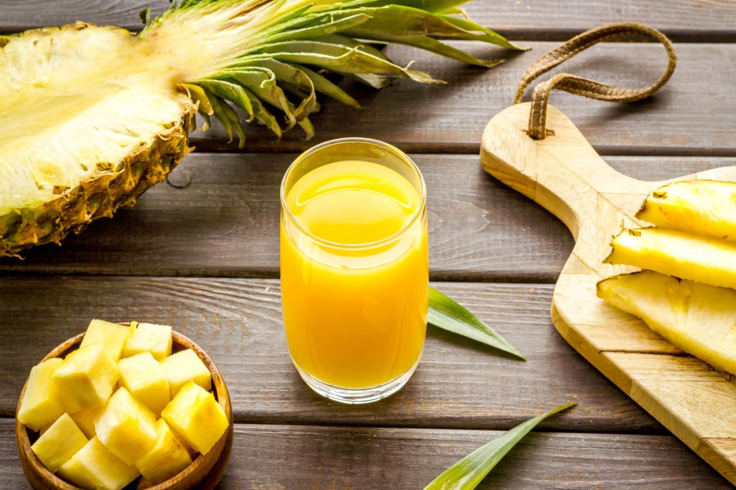 pineapple juice with pineapple chunks