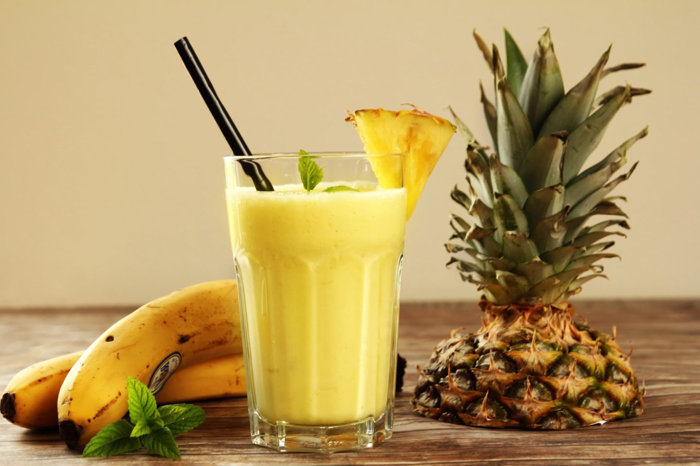 Pineapple Smoothie With Banana And Yogurt