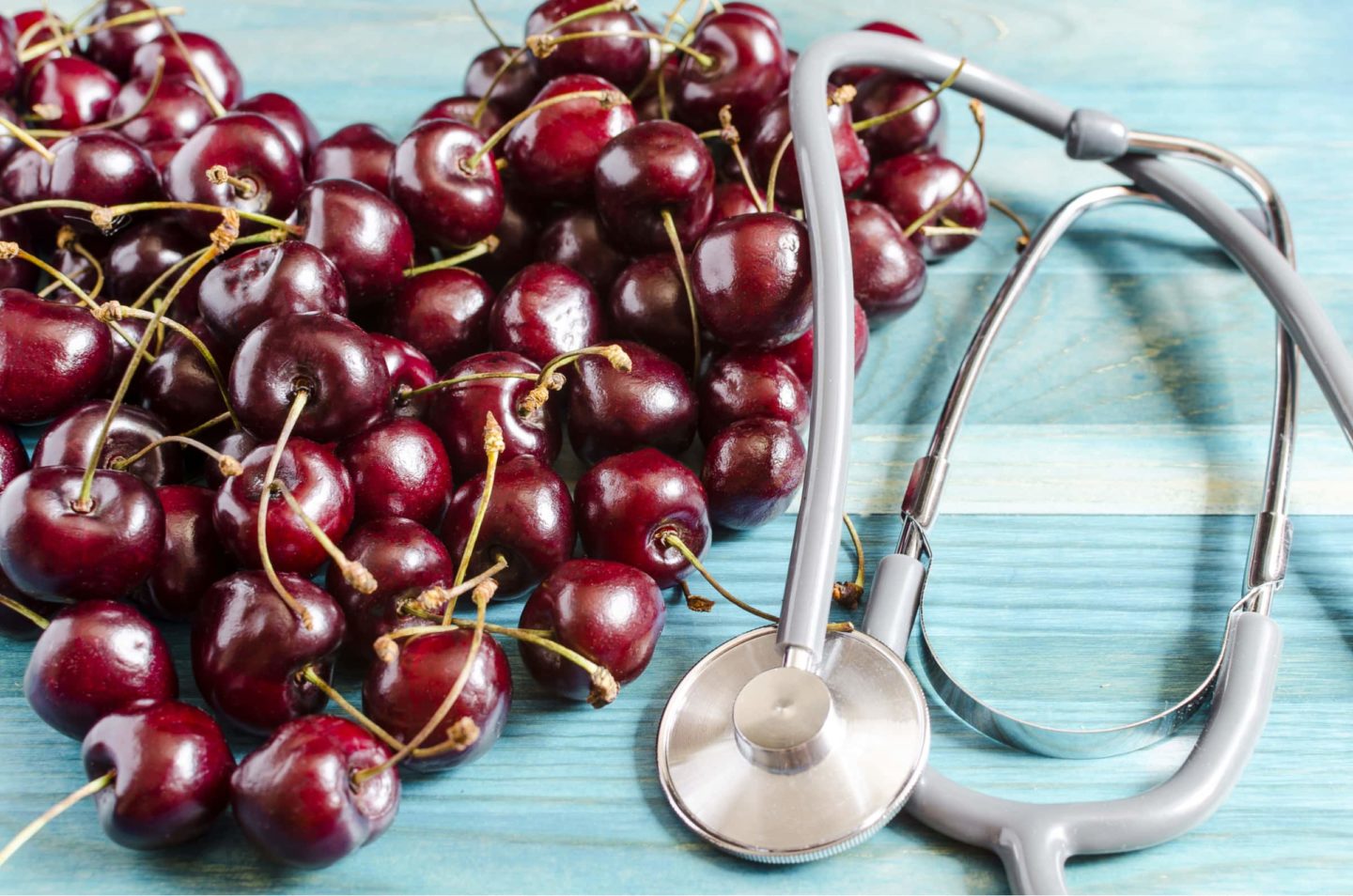 tart cherries with stethoscope