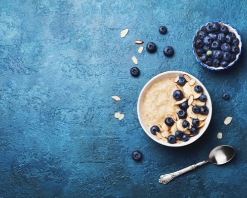 Bowl Of Oatmeal with Blueberries and Banana