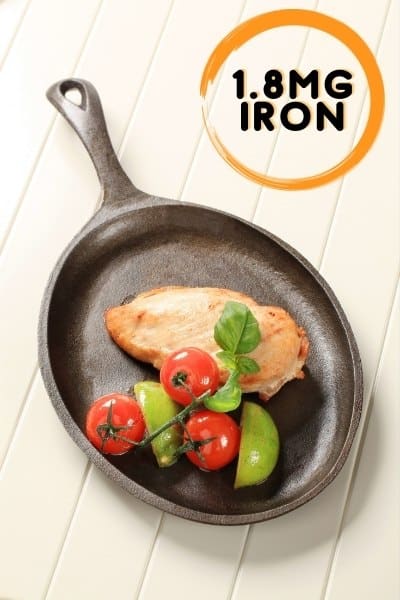 How much iron is in chicken?
